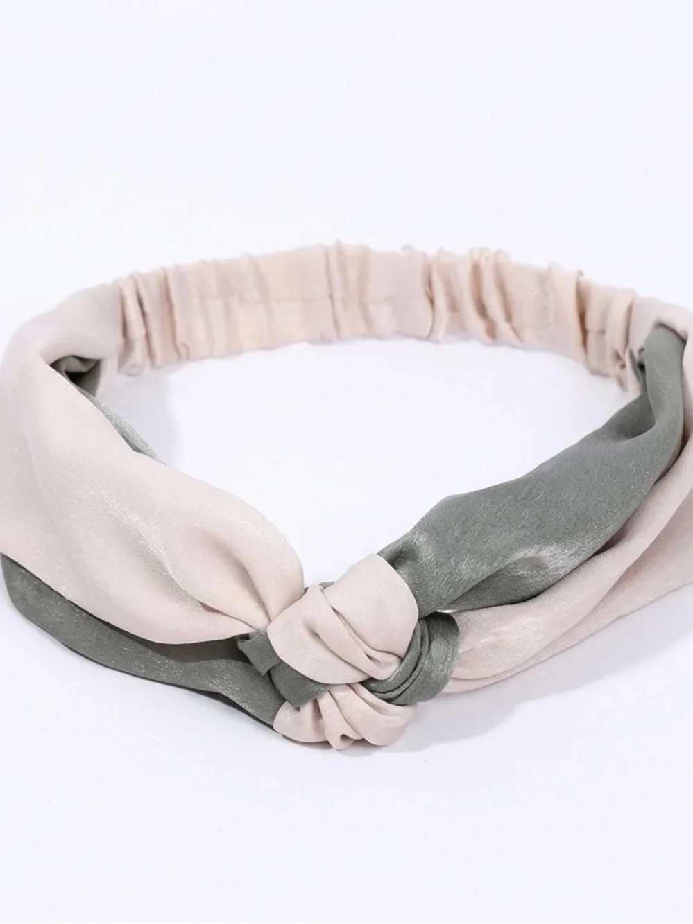 Two-Tone Twisted Headband in Sage and Blush - Picture 3 of 3
